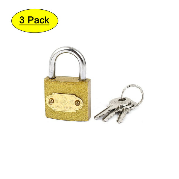 Color : Gold, Size : 75MM MUMA Brass Padlock,With 3 Keys Thicken Waterproof Antirust Anti-theft For Sheds And Gates Warehouse Iron Door Drawer Lock 